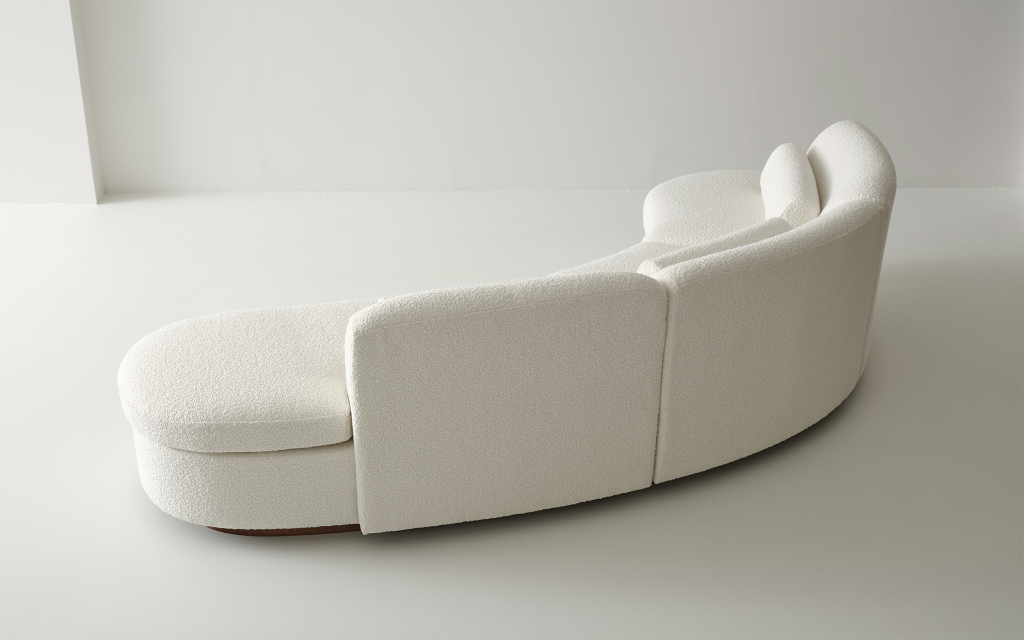 Bouclé Curve Sofa back